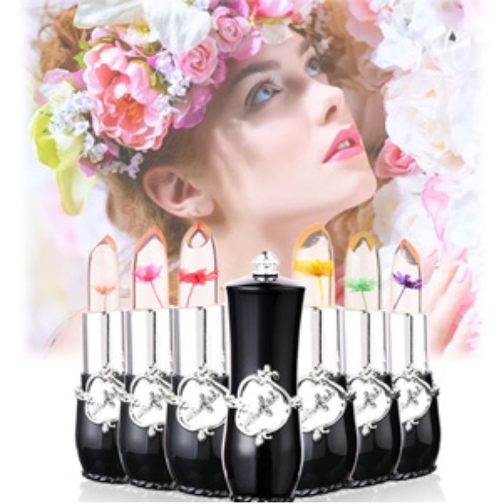 BNIB Flower Lip Gloss Crystal Jelly Lipstick Natural Ingredients Long Lasting